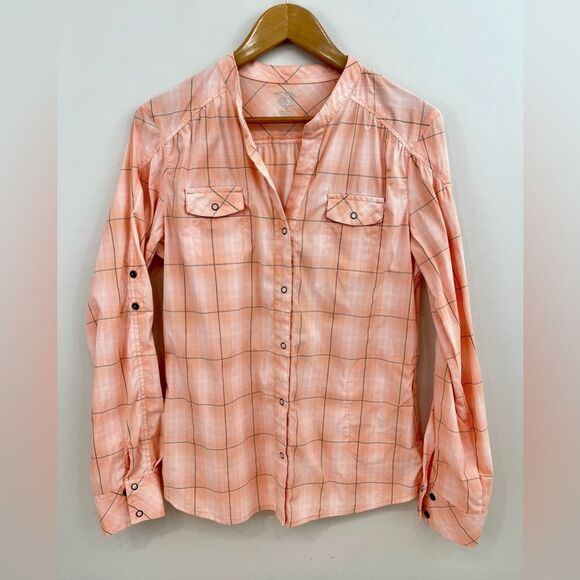 Reel Legends Quick Dry Button Up Orange Plaid shirt M - Picture 1 of 5